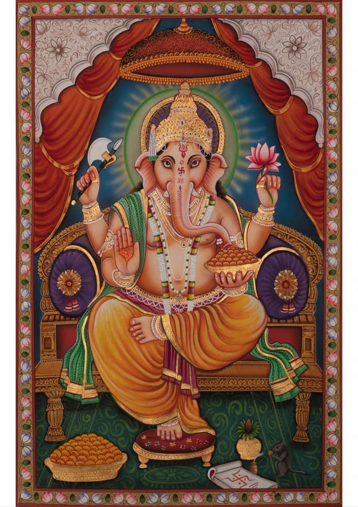 Lord Ganesha Enthroned by IMAGINEERS STUDIO — canvas wall art