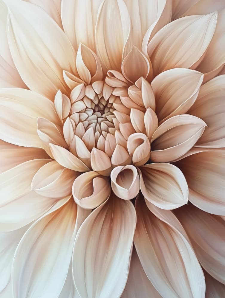 Peach Dahlia Bloom by Bilge Paksoylu — canvas wall art