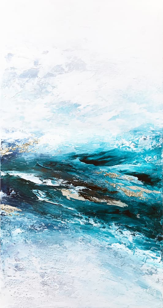 Teal Ocean Flow by Alyson Storms — canvas wall art