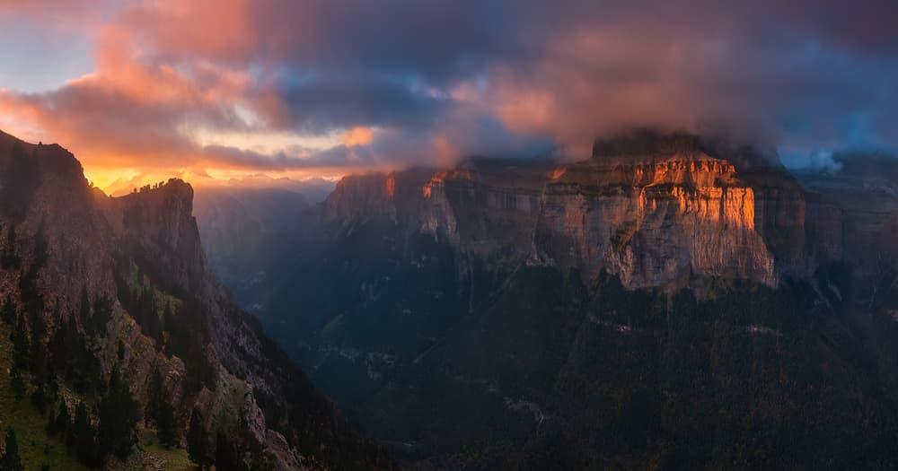 Golden Mountain Sunset by David Martin Castan — canvas wall art