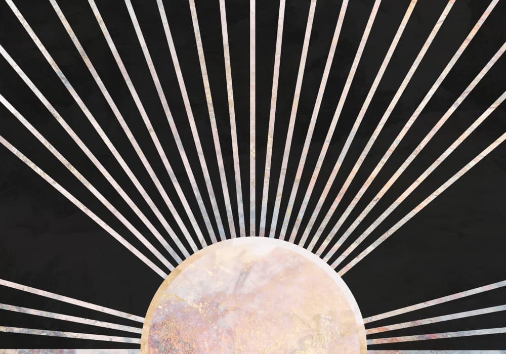Golden Dawn Rays by Sarah Manovski — canvas wall art