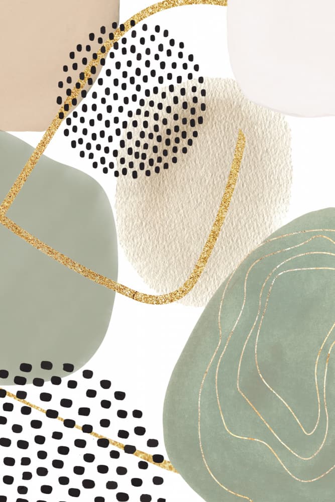 Organic Gold Sage Shapes by Sally Ann Moss — canvas wall art