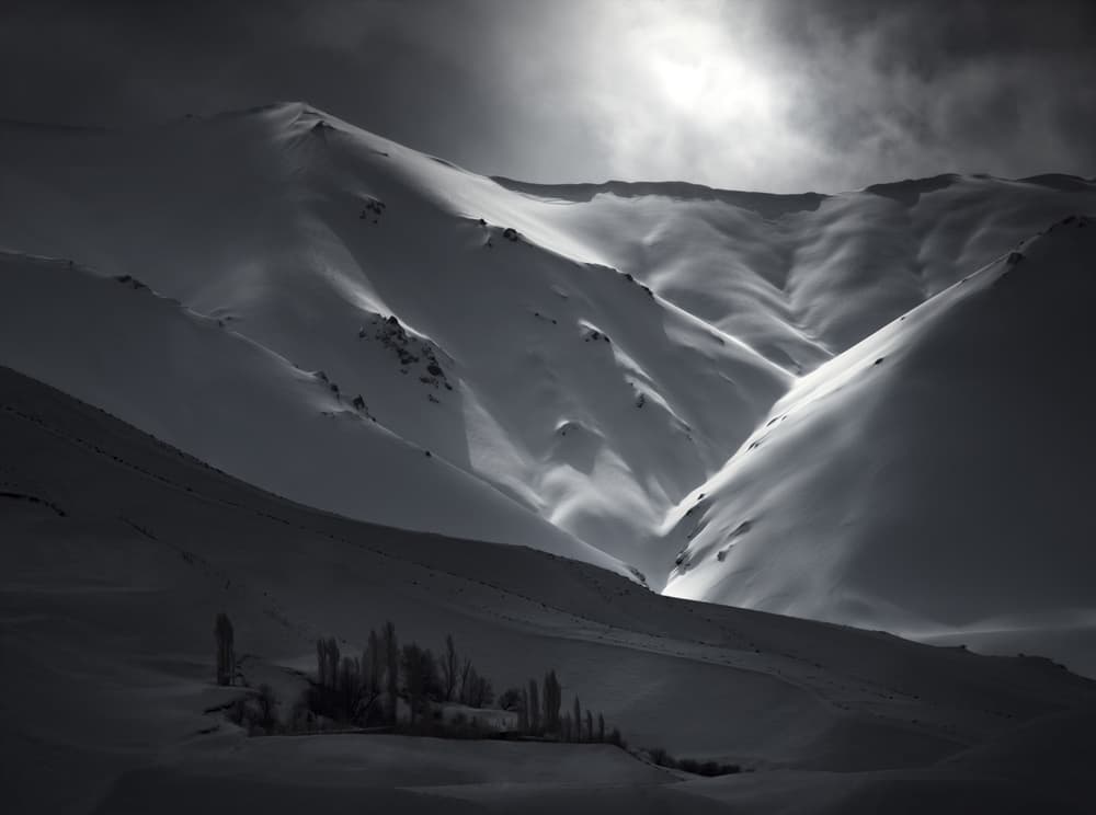 Winter Mountain Light by Majid Behzad — canvas wall art