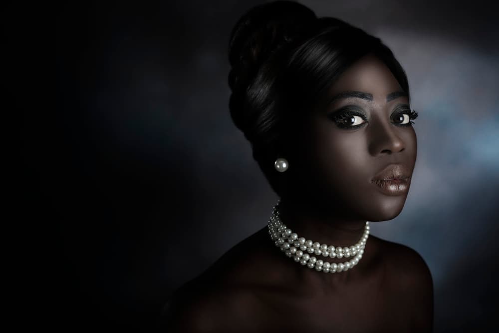 Elegant Woman In Pearls by Peppe Tambè — canvas wall art