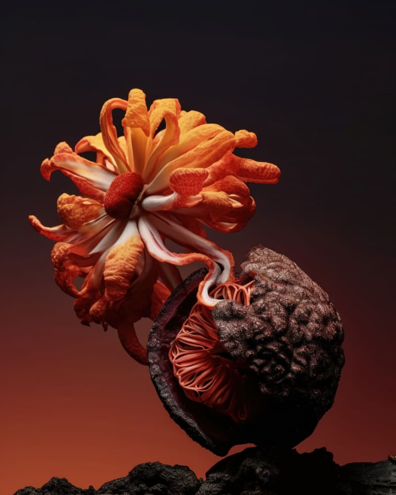 Surreal Orange Bloom by Minorstep — canvas wall art