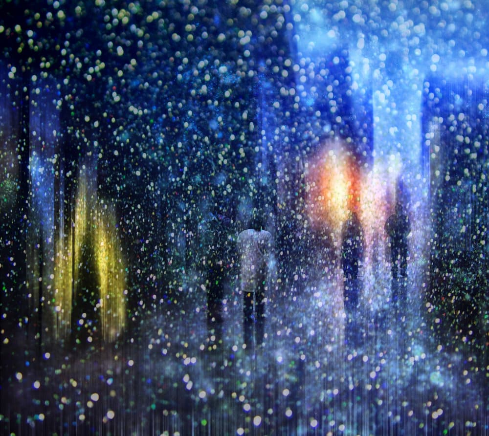 Glowing Figures Night by Krisztina Lacz — canvas wall art