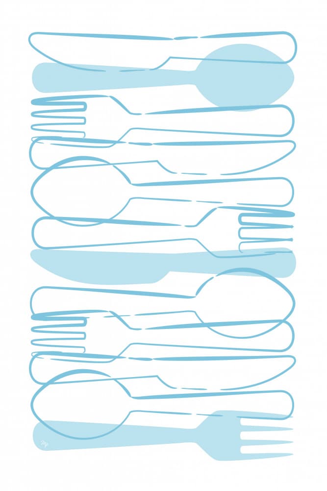 Stacked Kitchen Utensils by Martina — canvas wall art
