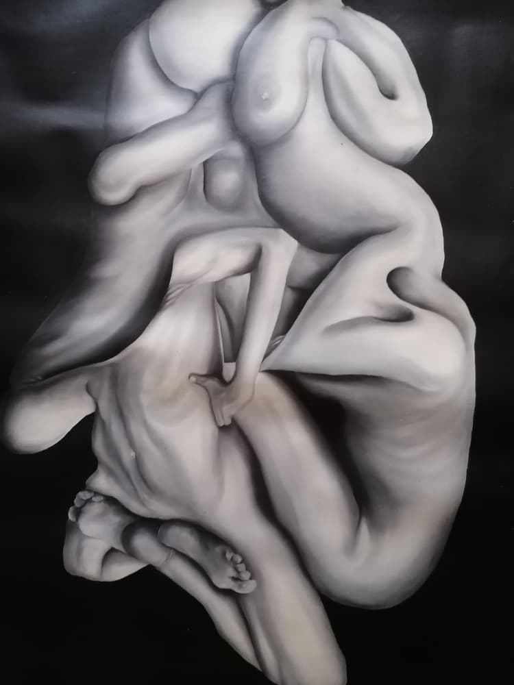 Intertwined Human Forms by Stefano Mazzolini — canvas wall art