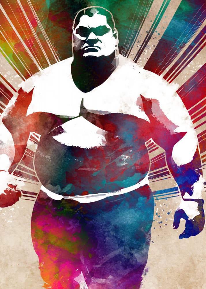 Intense Strongman Watercolor by Justyna Jaszke — canvas wall art
