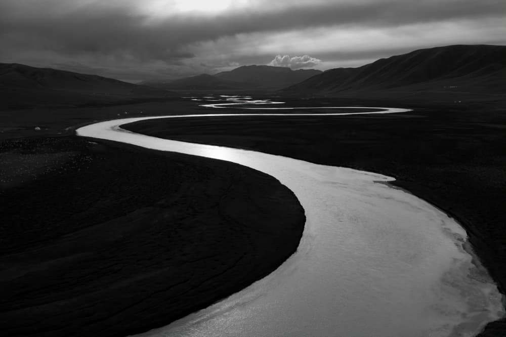 Winding River Landscape by konglingming — canvas wall art