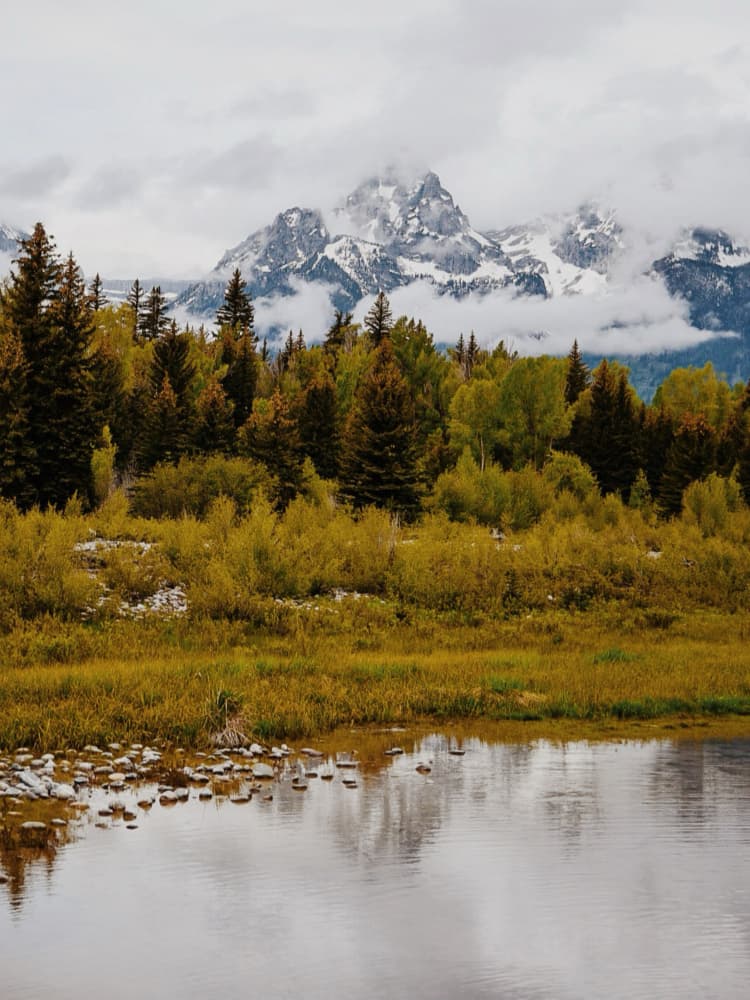 Autumn Mountain River View by Del Mundo Imagery — canvas wall art