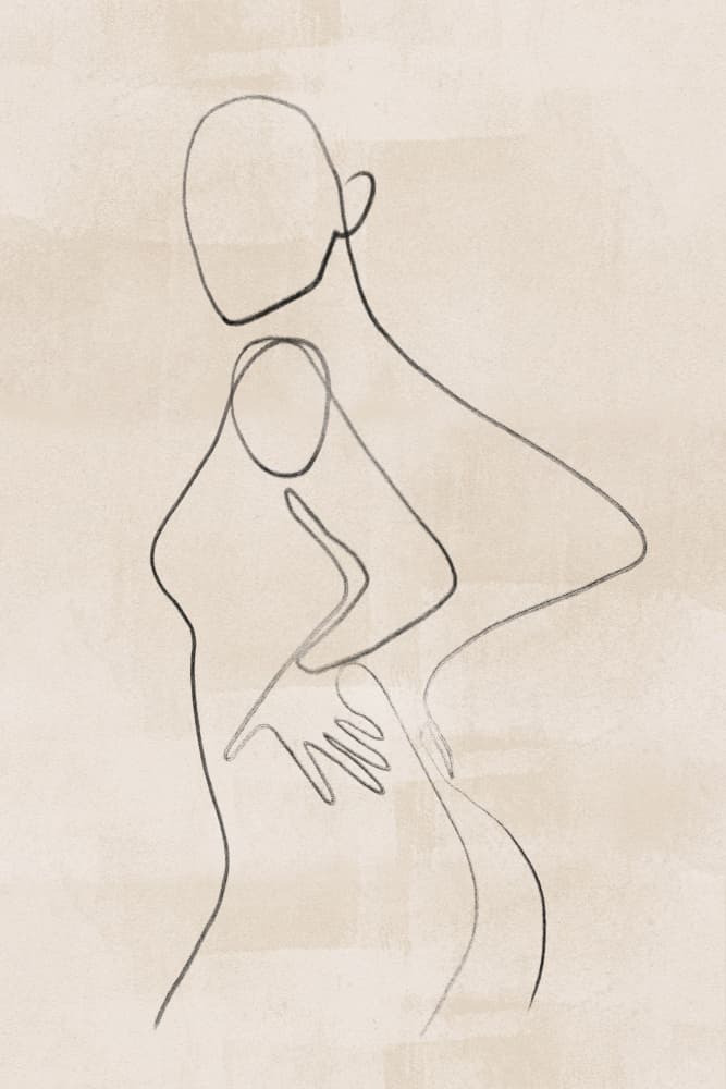 Loving Line Embrace by Melloi Art Prints — canvas wall art