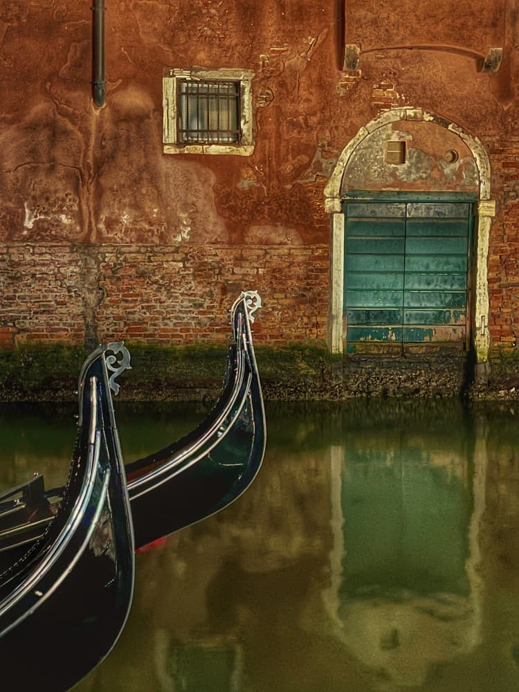 Rustic Venice Gondolas by Heike Wolters-Wrase — canvas wall art