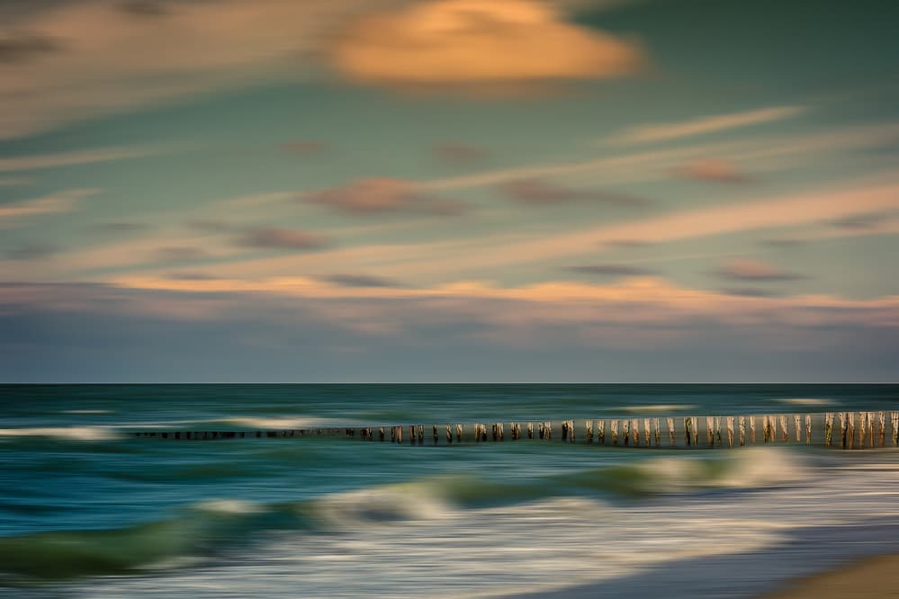 Dreamy Coastal Groynes by Bernardine de Laat — canvas wall art