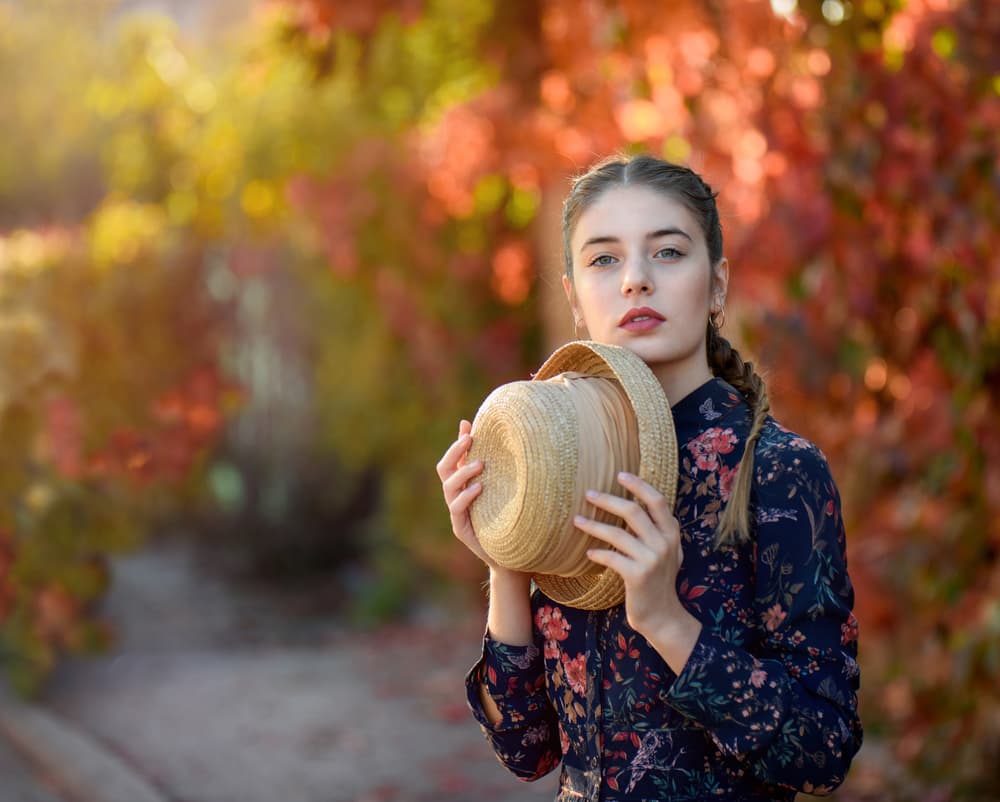 Autumn Girl with Hat by Tanya Markova — canvas wall art