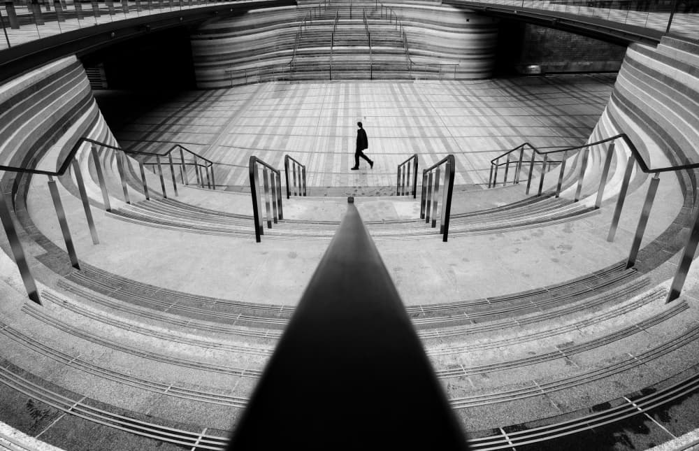 Solitary Walker Urban Architecture by Peter Davidson — canvas wall art