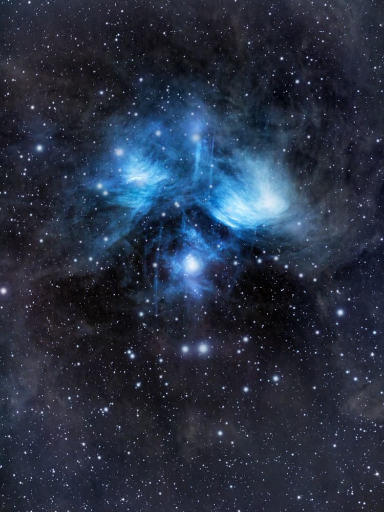 Cosmic Blue Nebula by Jianshu — canvas wall art
