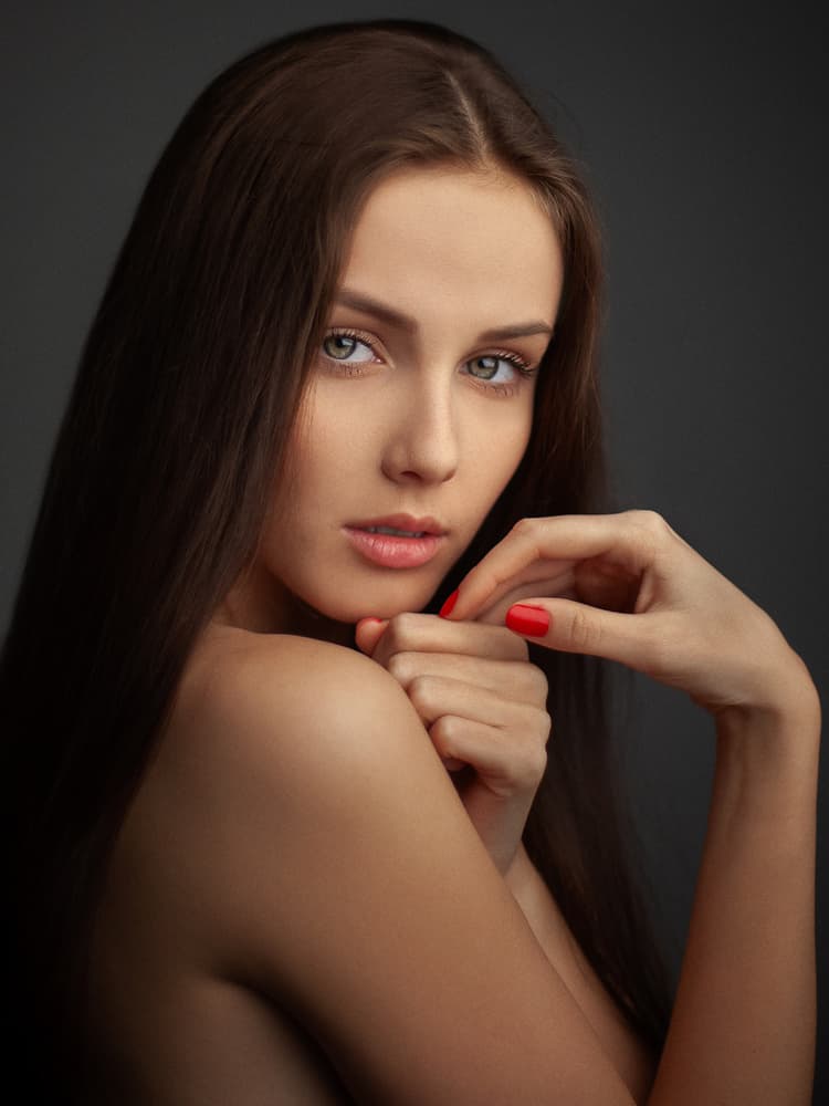 Captivating Woman's Gaze by Martin Krystynek MQEP — canvas wall art