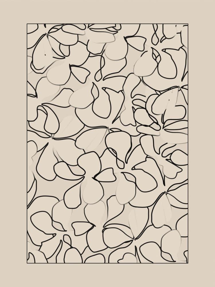 Minimal Floral Pattern by Elena Ristova — canvas wall art