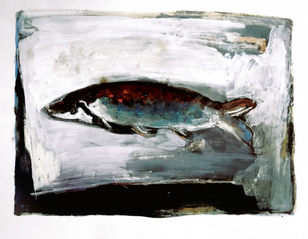 Dark Water Fish by Doris Schmitz — canvas wall art