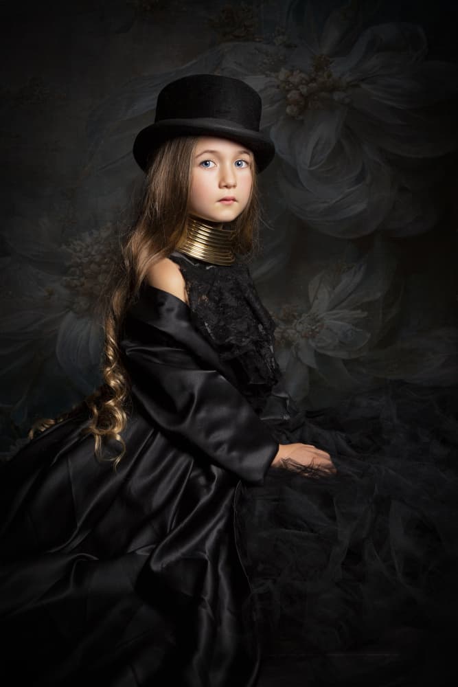 Gothic Girl Dark Portrait by Carola Kayen-Mouthaan — canvas wall art