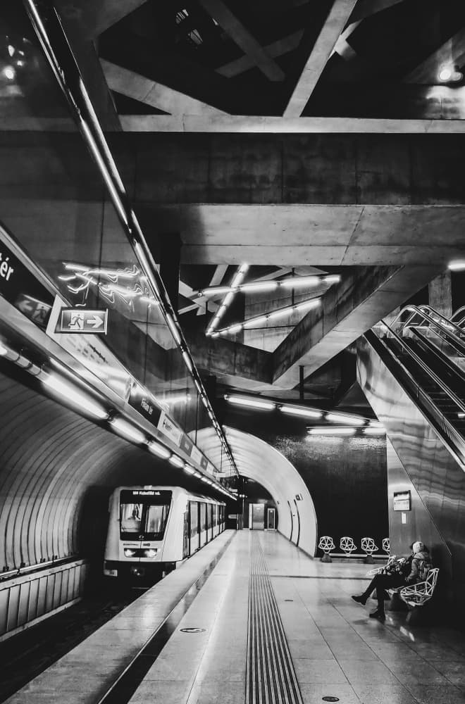 Geometric Subway Station by Fred Louwen — canvas wall art