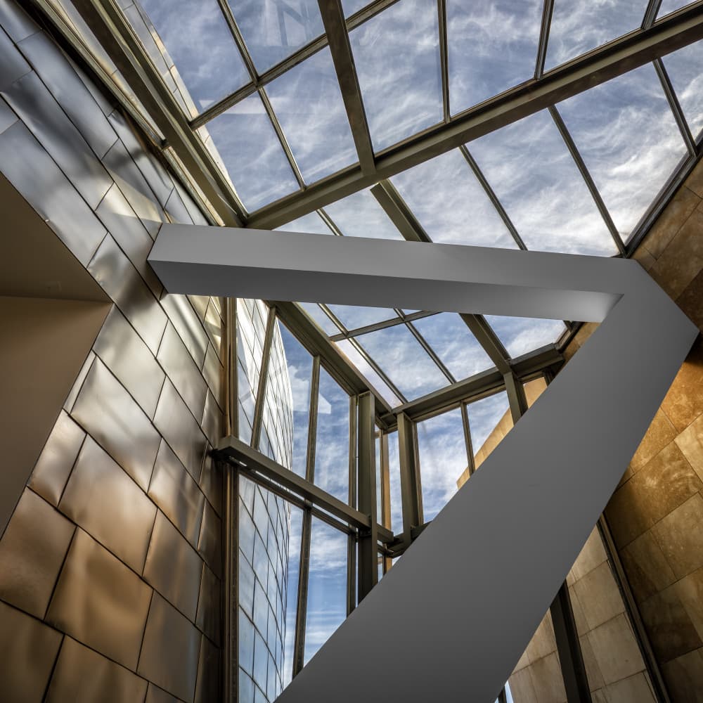 Geometric Building Interior by Angel Villalba — canvas wall art