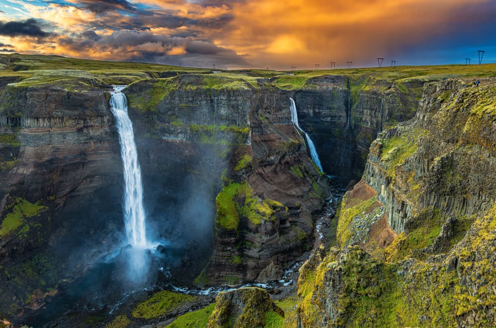 Dramatic Canyon Waterfalls by Jeffrey C. Sink — canvas wall art