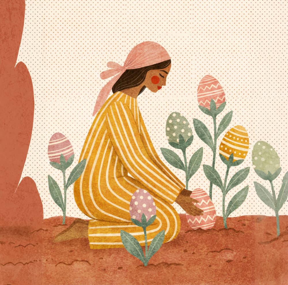 Whimsical Egg Garden by Emel Tunaboylu — canvas wall art