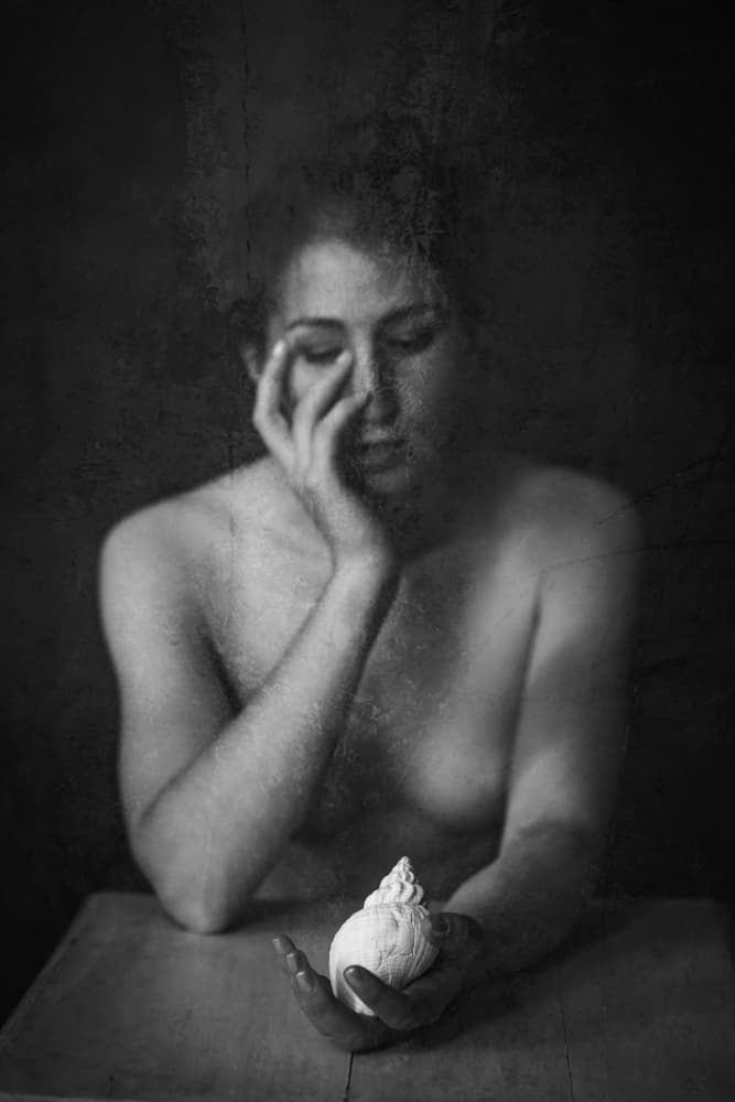 Pensive Woman Shell by Ruth Franke — canvas wall art