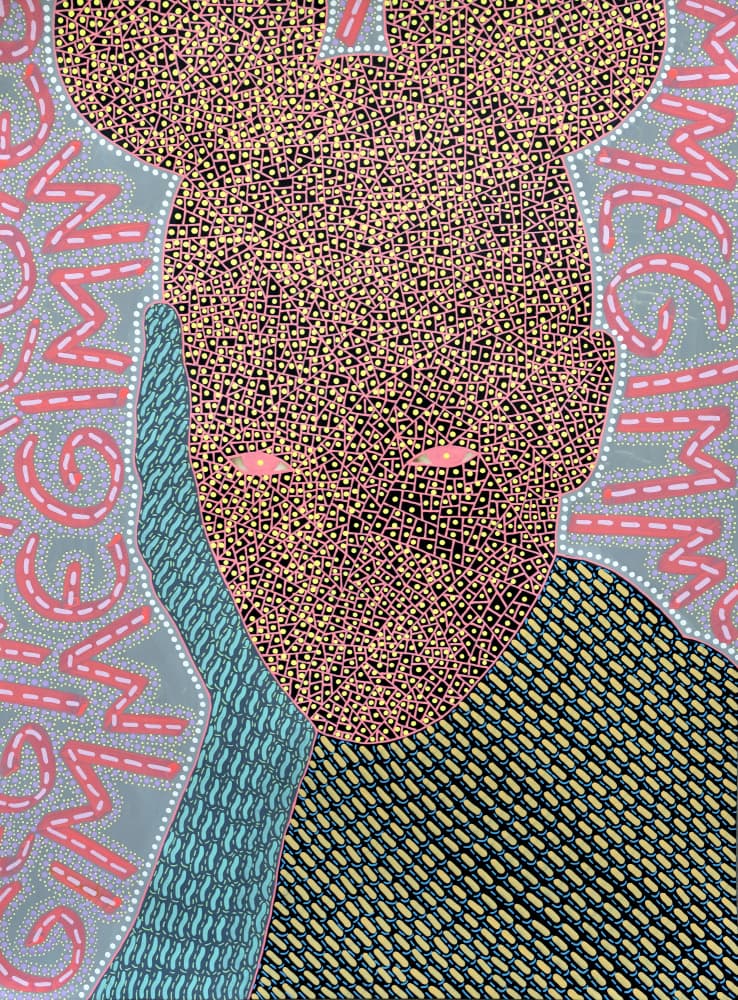 Pixelated Ear Portrait by Naomi Vona — canvas wall art