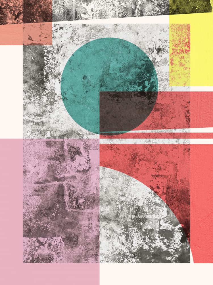 Geometric Color Blocks by Vitor Costa — canvas wall art