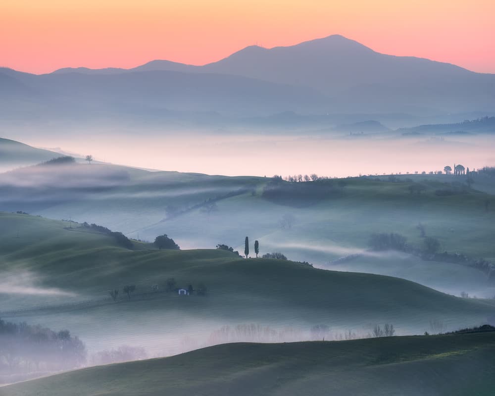 Hills In Morning Mist by Daniel Gastager — canvas wall art