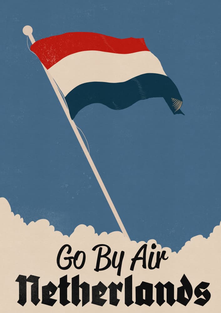 Vintage Netherlands Air Travel by Nicholas — canvas wall art