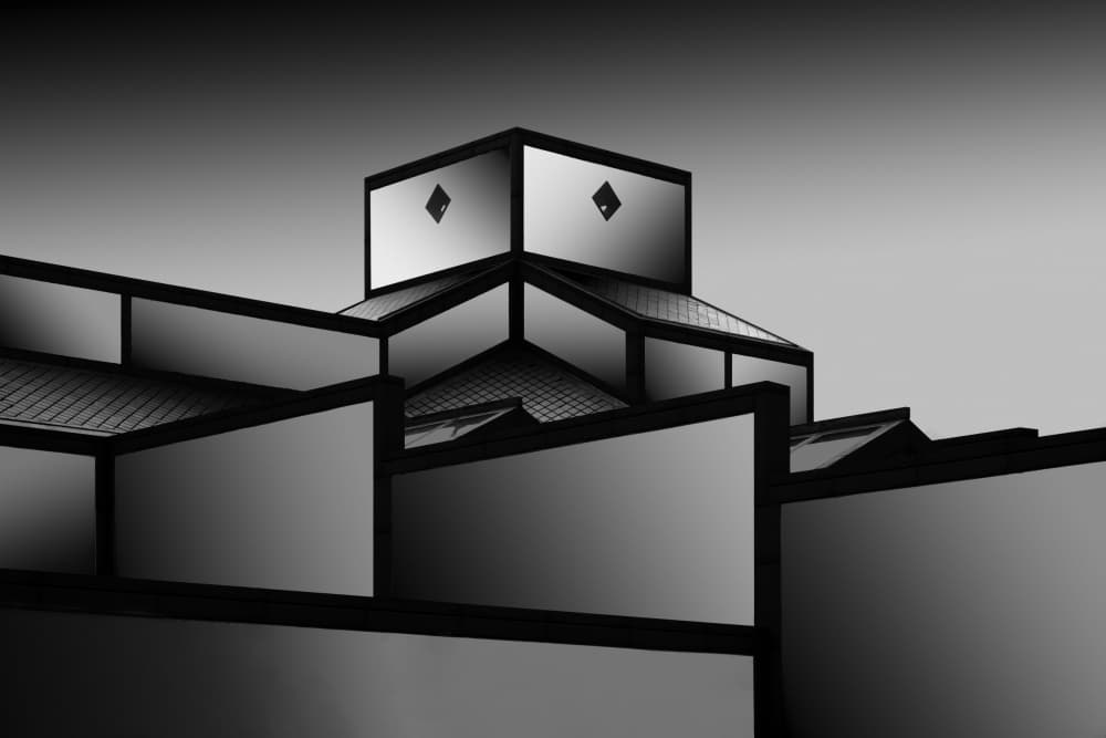 Modern Geometric Architecture by konglingming — canvas wall art