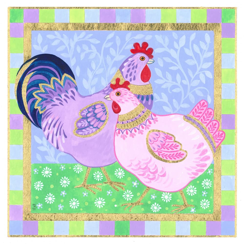 Colorful Chicken Abstract by Isabelle Brent — canvas wall art