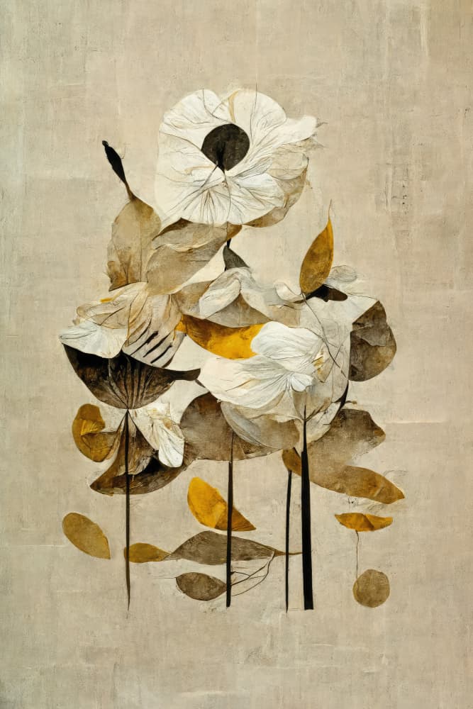 Petals and Leaves by Treechild — canvas wall art