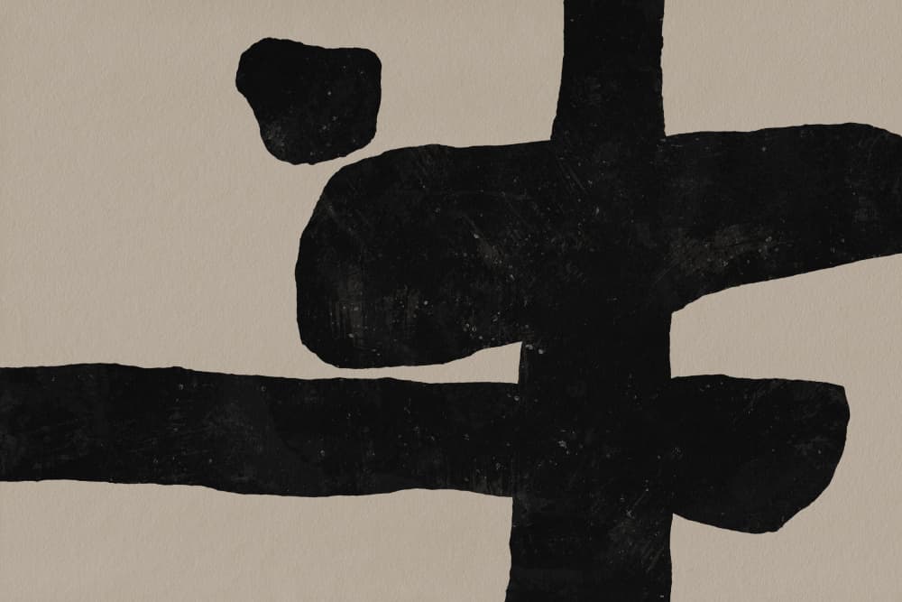 Abstract Black Shapes by amini54 — canvas wall art