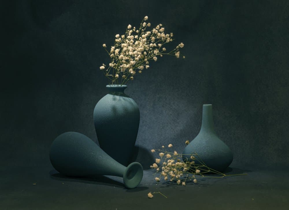 Moody Blue Still Life by Betty Liu — canvas wall art