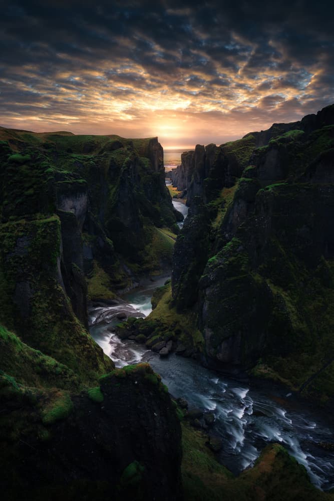 Dramatic Canyon Sunrise by Juan Pablo de Miguel — canvas wall art