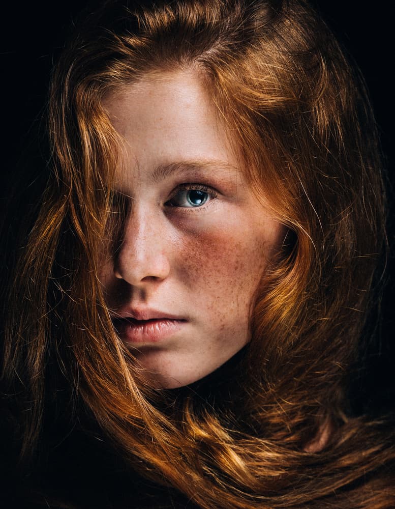 Moody Redhead Portrait by Nir Amos — canvas wall art