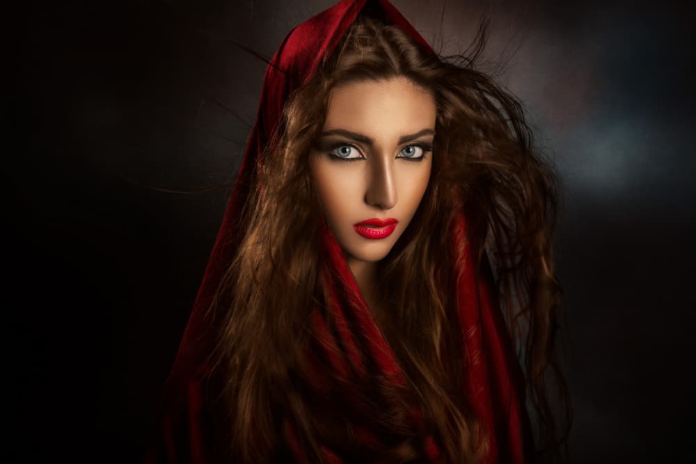 Mysterious Woman In Red by Peppe Tambè — canvas wall art