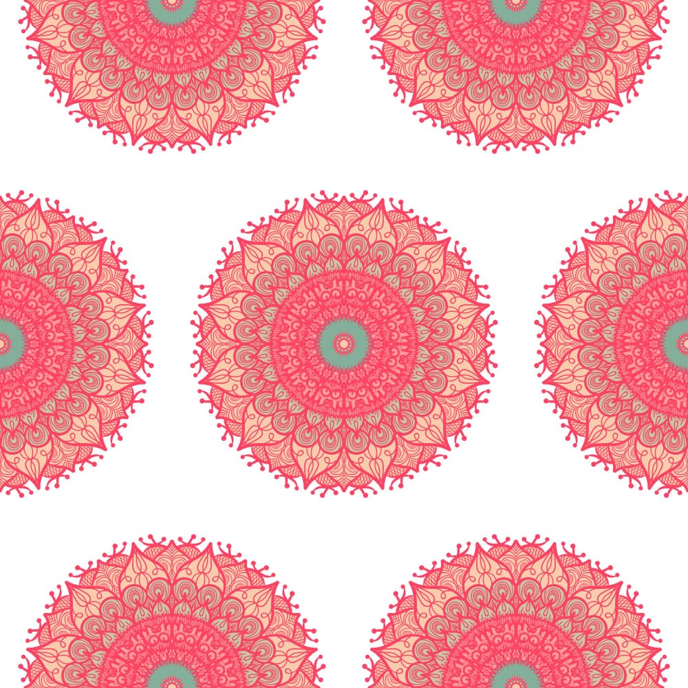 Pink Coral Mandala Pattern by Marika Barsrsind — canvas wall art