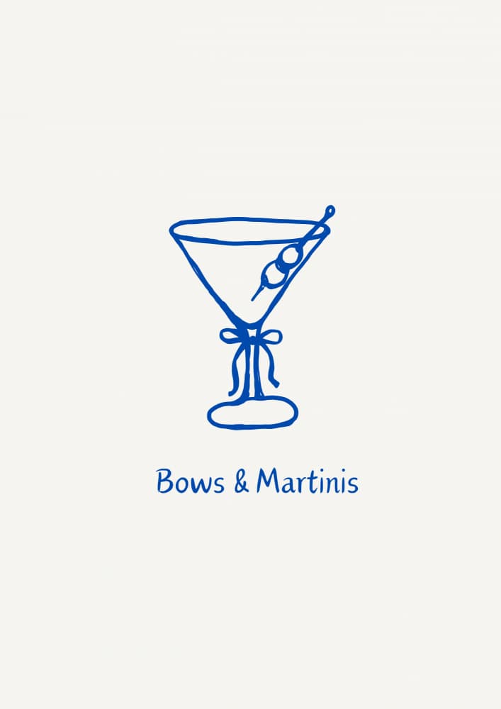 Martini Glass With Bow by ART of living — canvas wall art