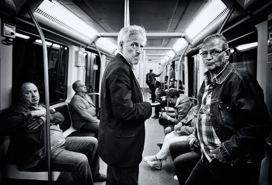 City Subway Faces by Izidor Gasperlin — canvas wall art