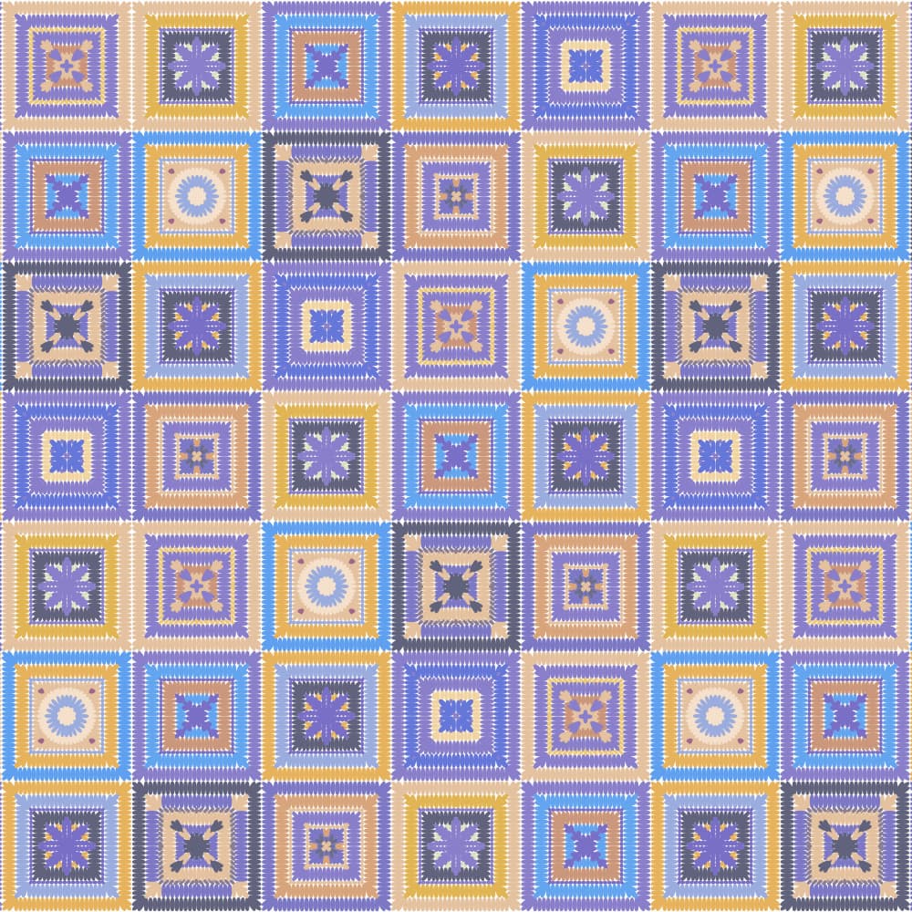 Colorful Patchwork Squares by Rosana Laiz Blursbyai — canvas wall art