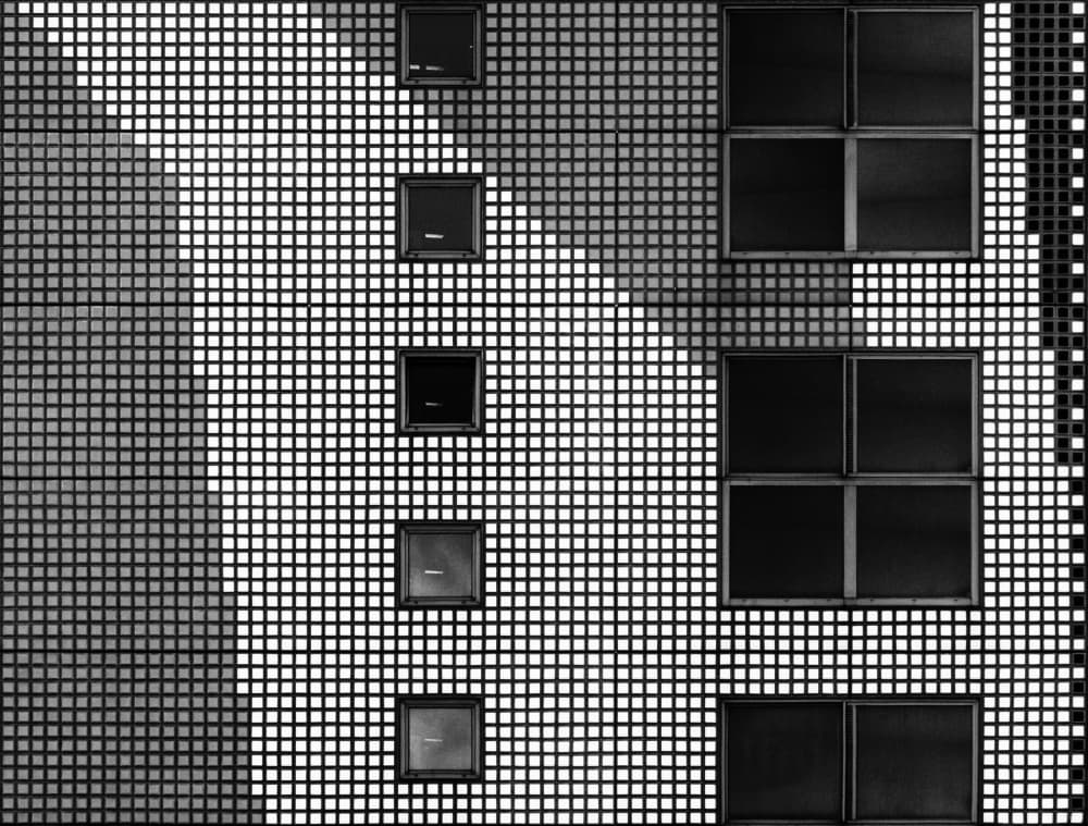 Geometric Grid Facade by Greetje van Son — canvas wall art