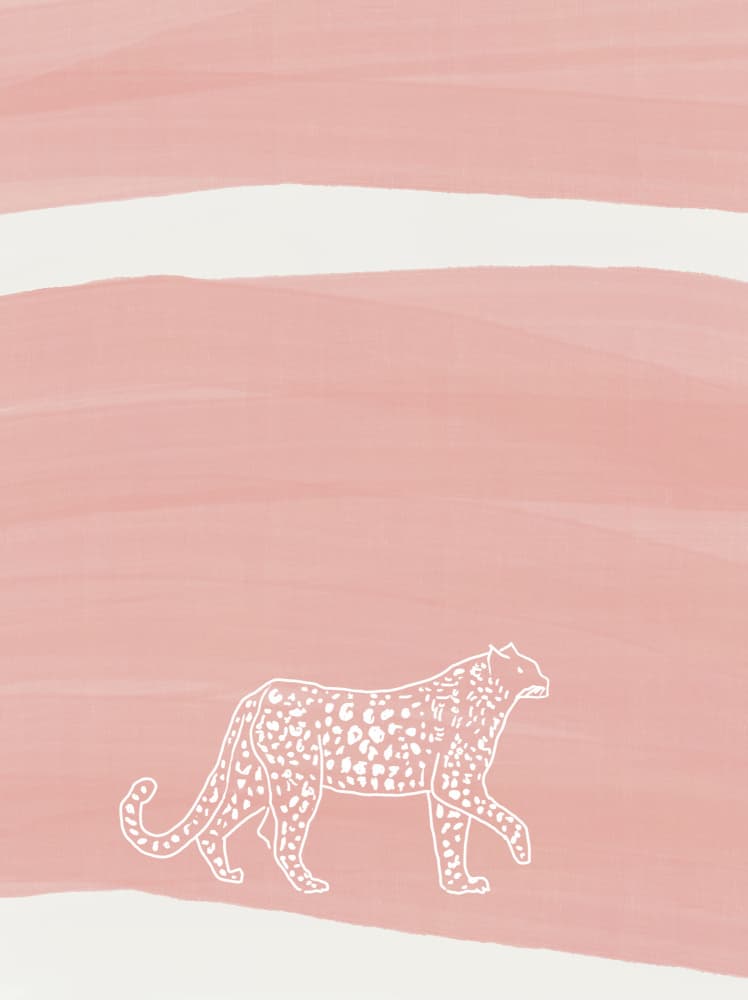 Pink Leopard Stroll by Beate Tubach — canvas wall art
