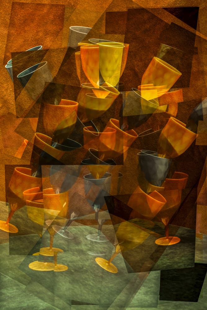 Warm Abstract Glasses by Brig Barkow — canvas wall art