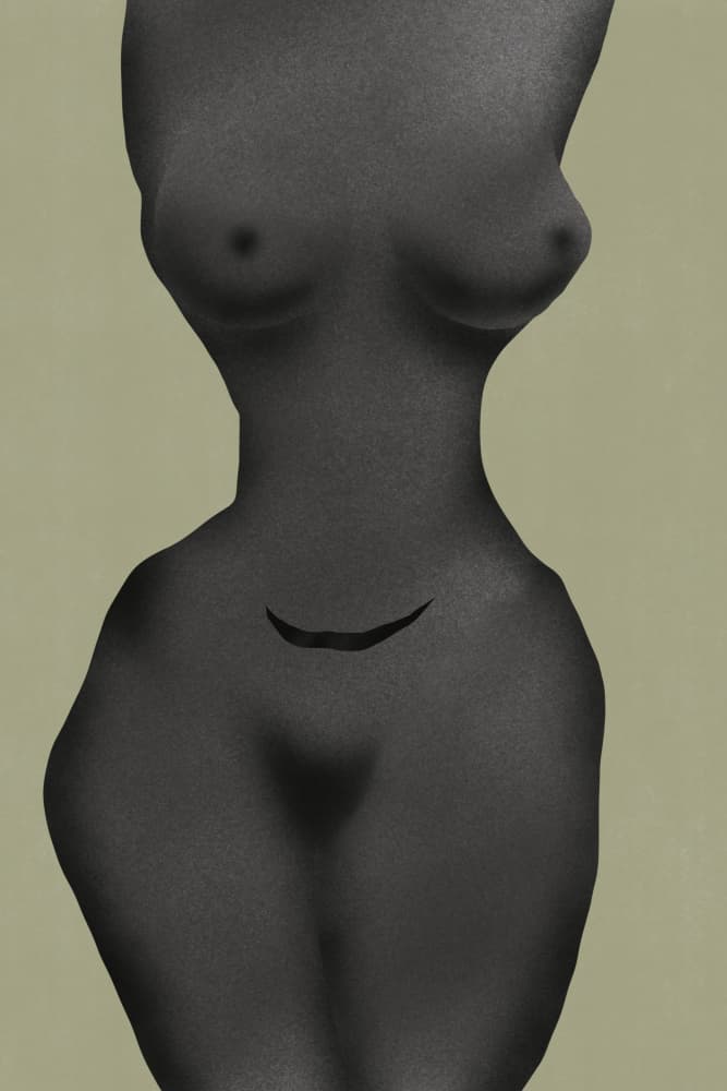 Elegant Nude Silhouette by Little Dean — canvas wall art